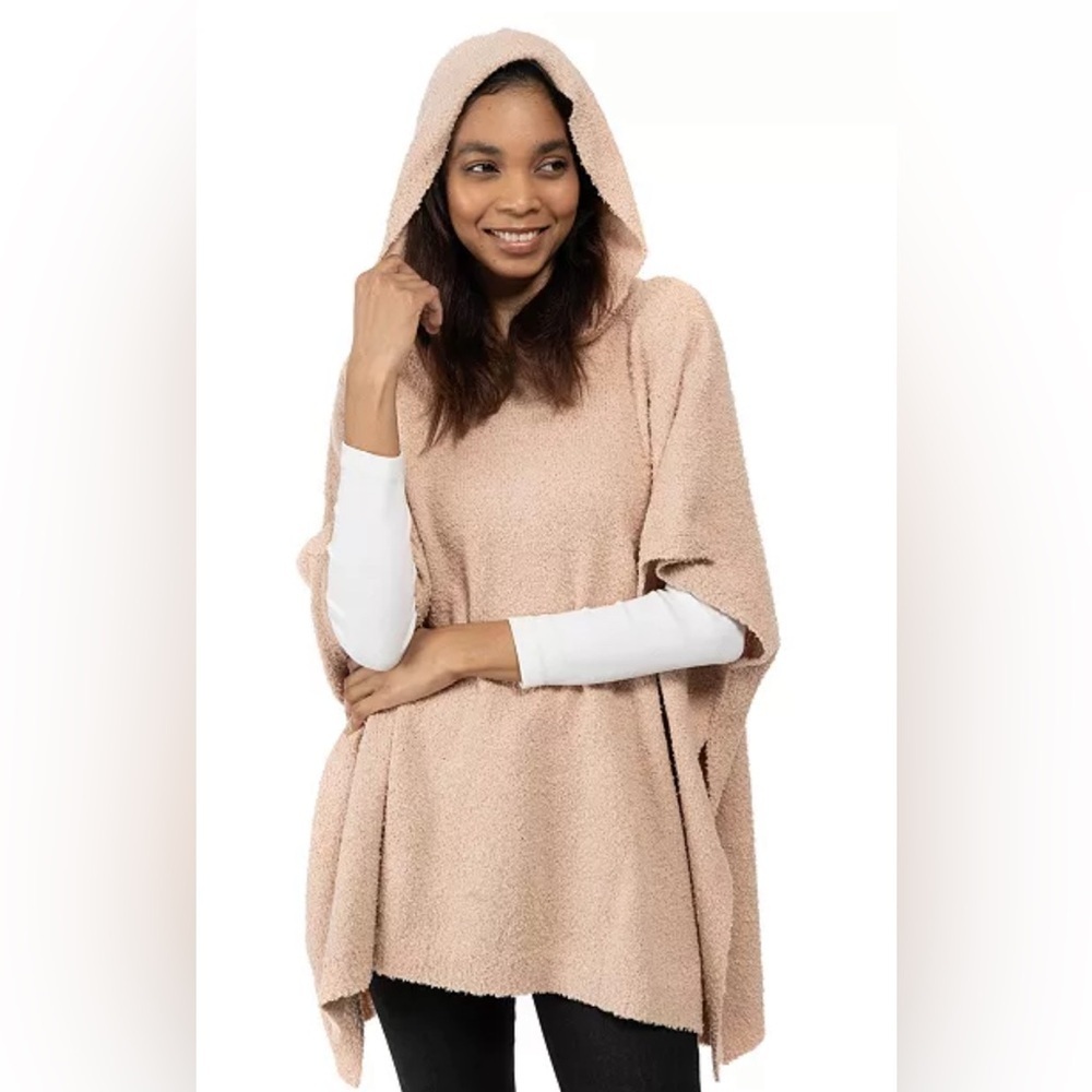 Jenni Hooded Sherpa Poncho O/S Teddy Style